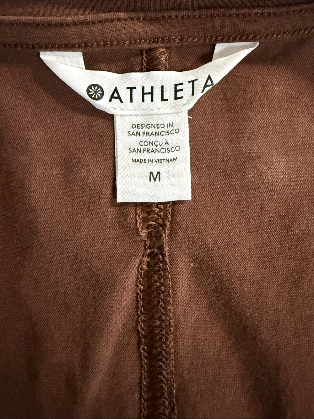 Athleta Outbound Women's V-Neck Long Sleeve Tee with Side Ruching Brown M - Picture 3 of 5